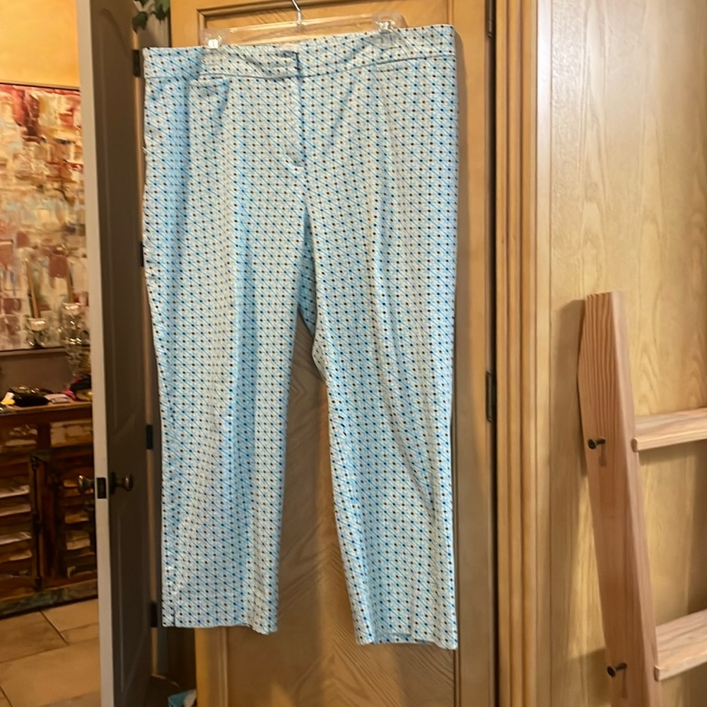 Talbots Blue and White Patterned Pants